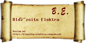 Blázsits Elektra névjegykártya